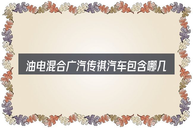 油电混合广汽传祺汽车包含哪几层意思