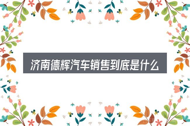济南德辉汽车销售到底是什么