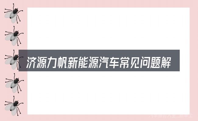 济源力帆新能源汽车常见问题解答