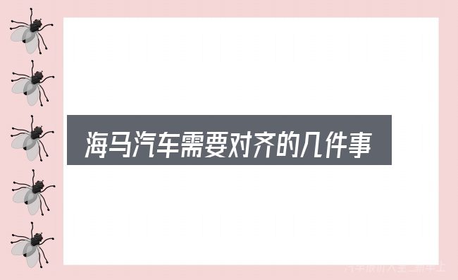 海马汽车需要对齐的几件事