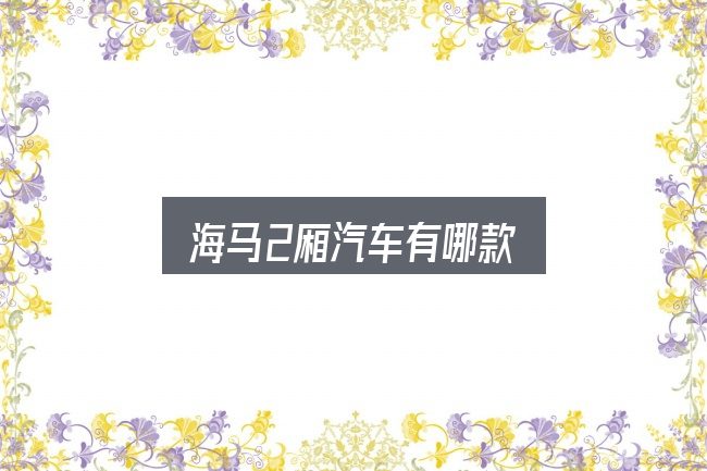 海马2厢汽车有哪款怎么选？重点、难点与建议