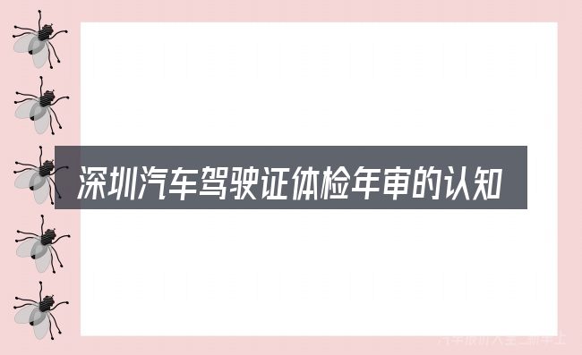 深圳汽车驾驶证体检年审的认知误区