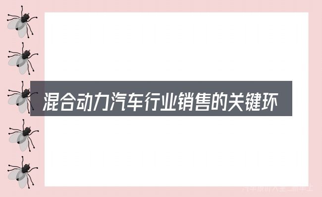 混合动力汽车行业销售的关键环节
