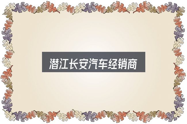 关于潜江长安汽车经销商，概念、方法与实践