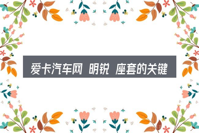 爱卡汽车网 明锐 座套的关键环节