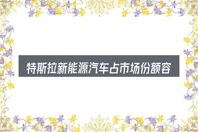 特斯拉新能源汽车占市场份额容易踩的坑