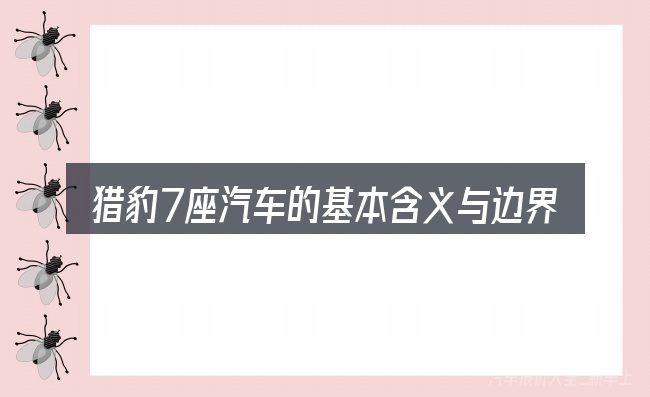 猎豹7座汽车的基本含义与边界