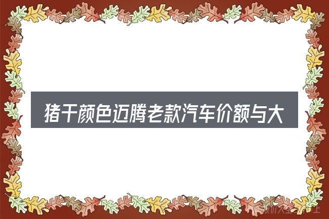 猪干颜色迈腾老款汽车价额与大图片这个概念怎么理解
