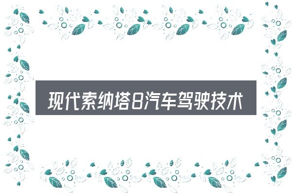 现代索纳塔8汽车驾驶技术入门笔记：别被表面信息误导