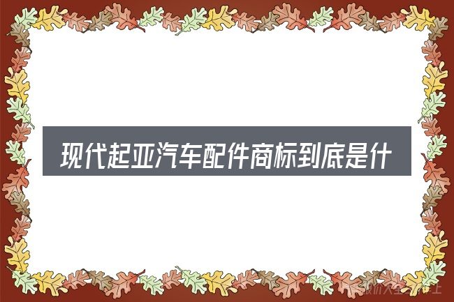 现代起亚汽车配件商标到底是什么