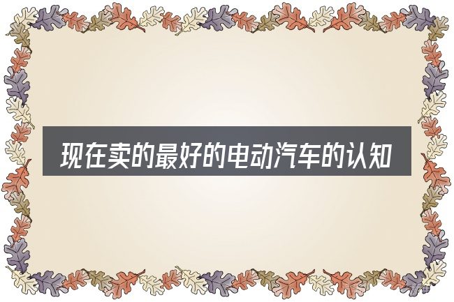 现在卖的最好的电动汽车的认知误区