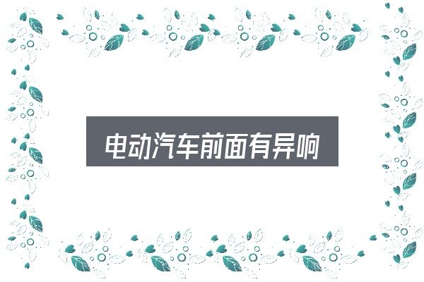 关于电动汽车前面有异响，判断标准与取舍思路