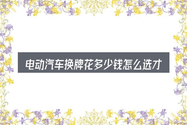 电动汽车换牌花多少钱怎么选才不容易出错