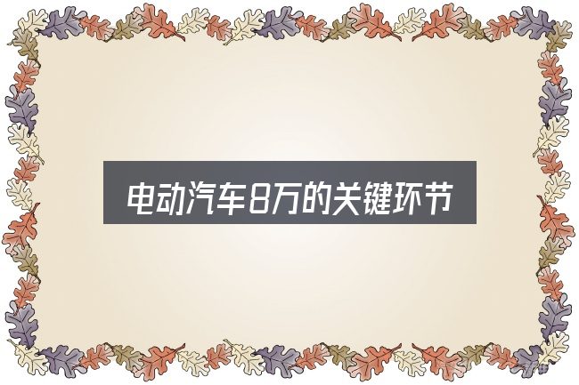 电动汽车8万的关键环节