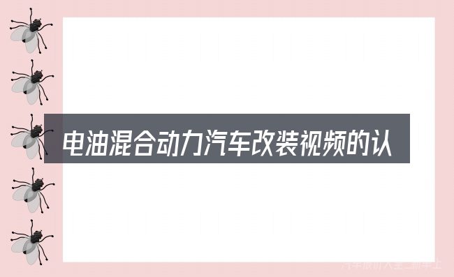电油混合动力汽车改装视频的认知误区