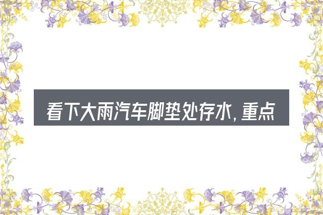 看下大雨汽车脚垫处存水,重点看这几项