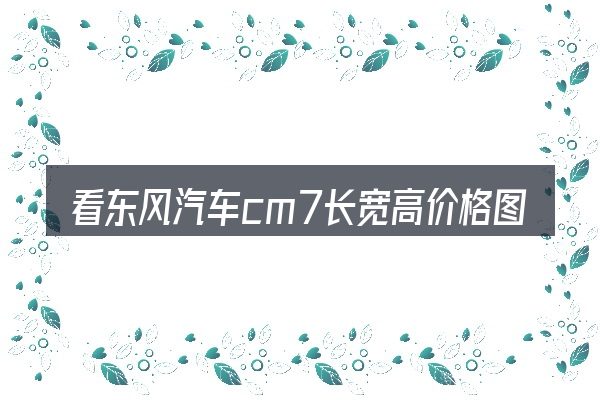 看东风汽车cm7长宽高价格图片,重点看这几项