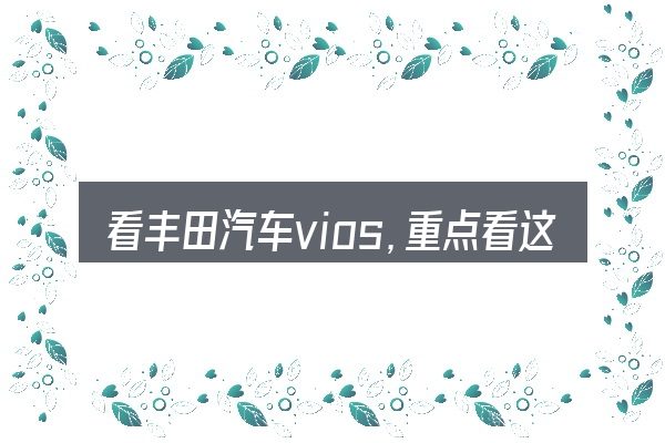 看丰田汽车vios,重点看这几项