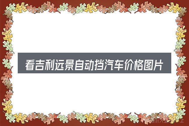 看吉利远景自动挡汽车价格图片,重点看这几项