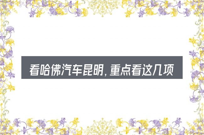 看哈佛汽车昆明,重点看这几项