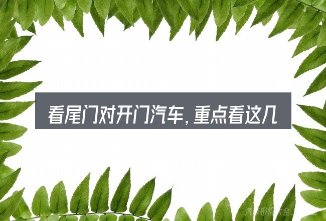 看尾门对开门汽车，重点看这几项