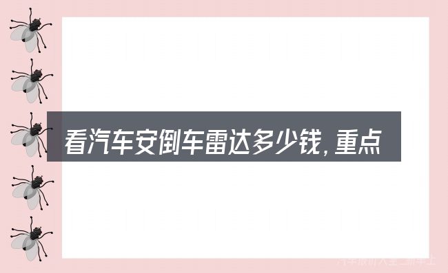 看汽车安倒车雷达多少钱,重点看这几项