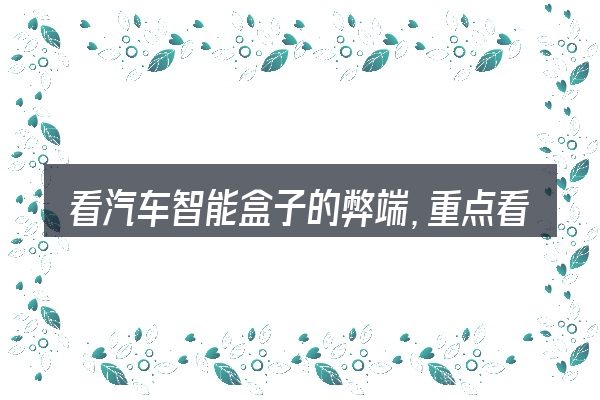 看汽车智能盒子的弊端，重点看这几项