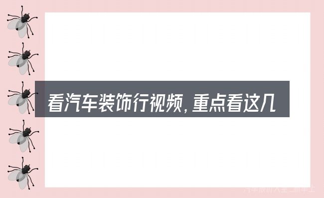 看汽车装饰行视频,重点看这几项