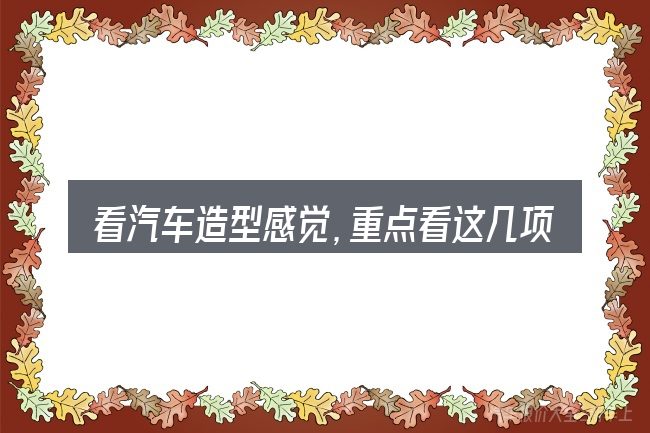 看汽车造型感觉,重点看这几项