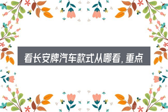 看长安牌汽车款式从哪看,重点看这几项