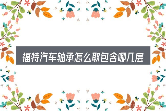 福特汽车轴承怎么取包含哪几层意思
