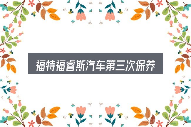 关于福特福睿斯汽车第三次保养，重点、难点与建议