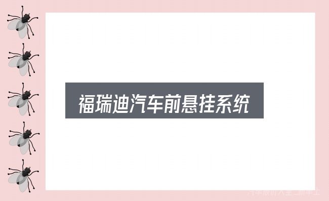 福瑞迪汽车前悬挂系统怎么看？看清本质再谈选择
