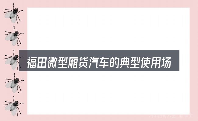 福田微型厢货汽车的典型使用场景