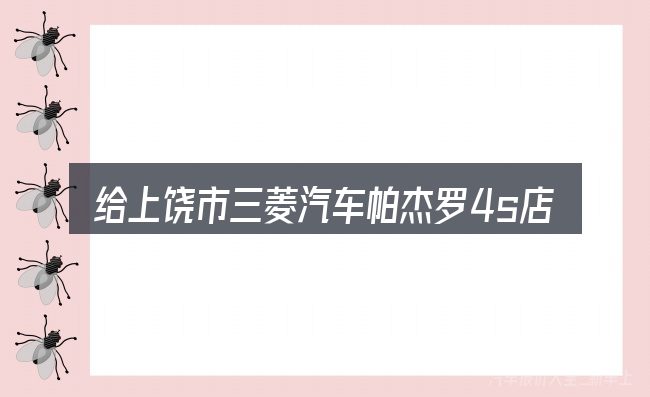 给上饶市三菱汽车帕杰罗4s店做选择时的几条原则