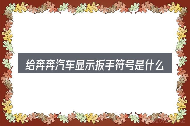 给奔奔汽车显示扳手符号是什么意思做选择时的几条原则