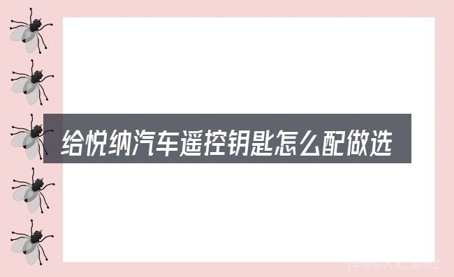 给悦纳汽车遥控钥匙怎么配做选择时的几条原则