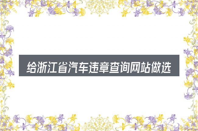 给浙江省汽车违章查询网站做选择时的几条原则