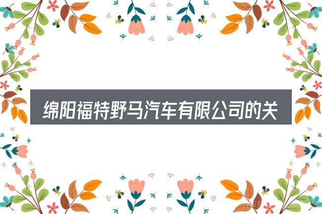 绵阳福特野马汽车有限公司的关键环节