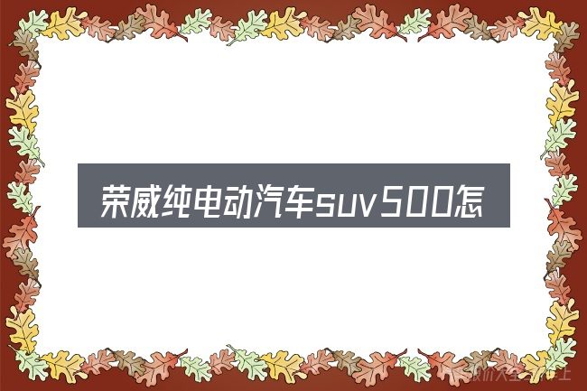 荣威纯电动汽车suv500怎么选才不容易出错