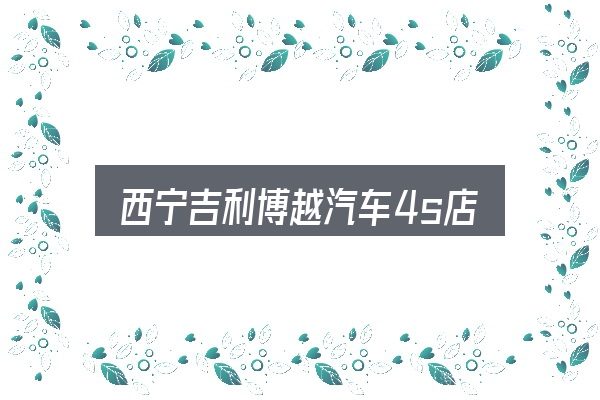 西宁吉利博越汽车4s店全面解析：需要关注的几个维度
