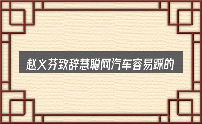 赵义芬致辞慧聪网汽车容易踩的坑