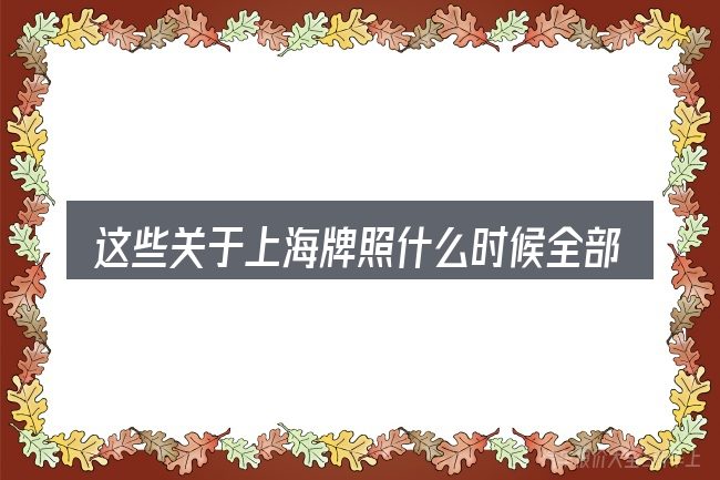 这些关于上海牌照什么时候全部改电动汽车的理解可能有偏差