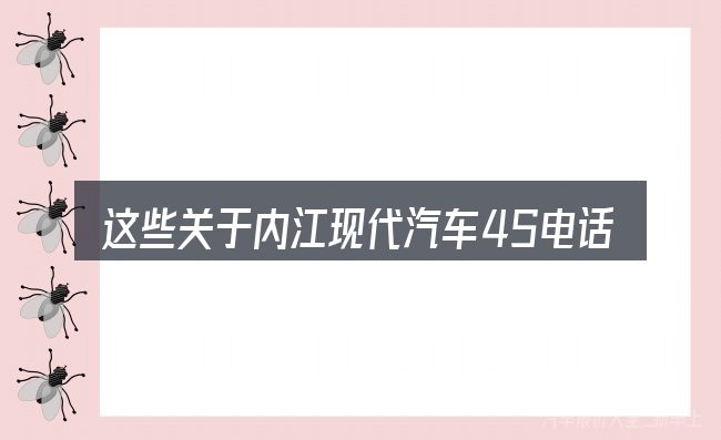 这些关于内江现代汽车4S电话的理解可能有偏差
