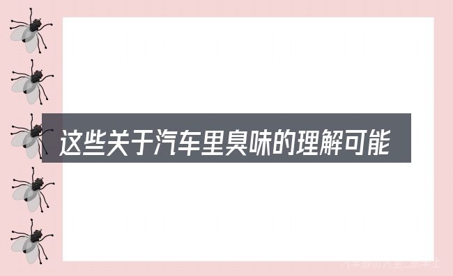 这些关于汽车里臭味的理解可能有偏差