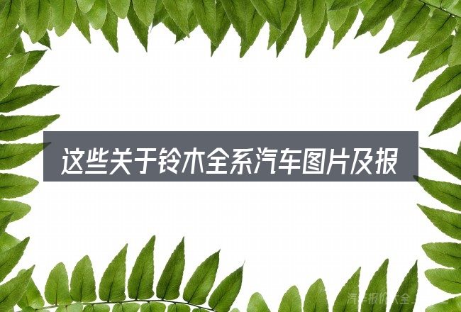 这些关于铃木全系汽车图片及报价的理解可能有偏差