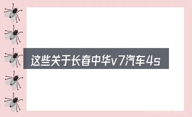 这些关于长春中华v7汽车4s店的理解可能有偏差