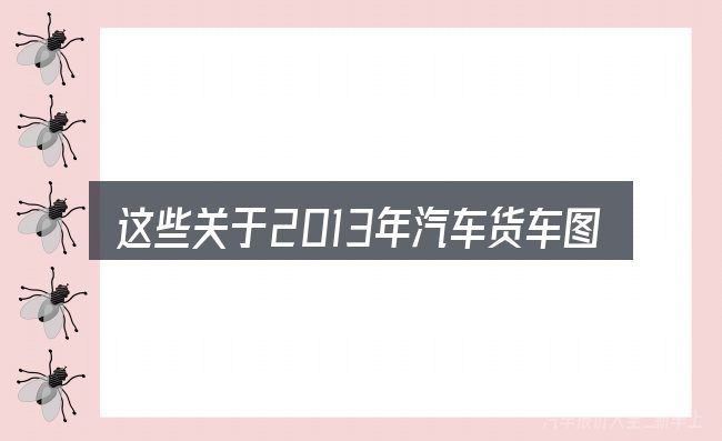 这些关于2013年汽车货车图片的理解可能有偏差