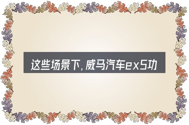 这些场景下,威马汽车ex5功能介绍更值得考虑