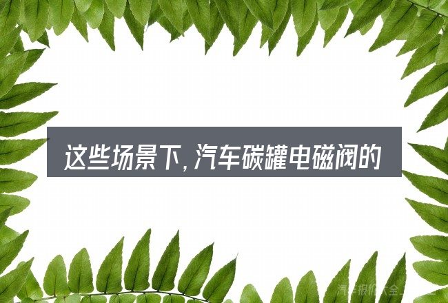 这些场景下,汽车碳罐电磁阀的原理更值得考虑